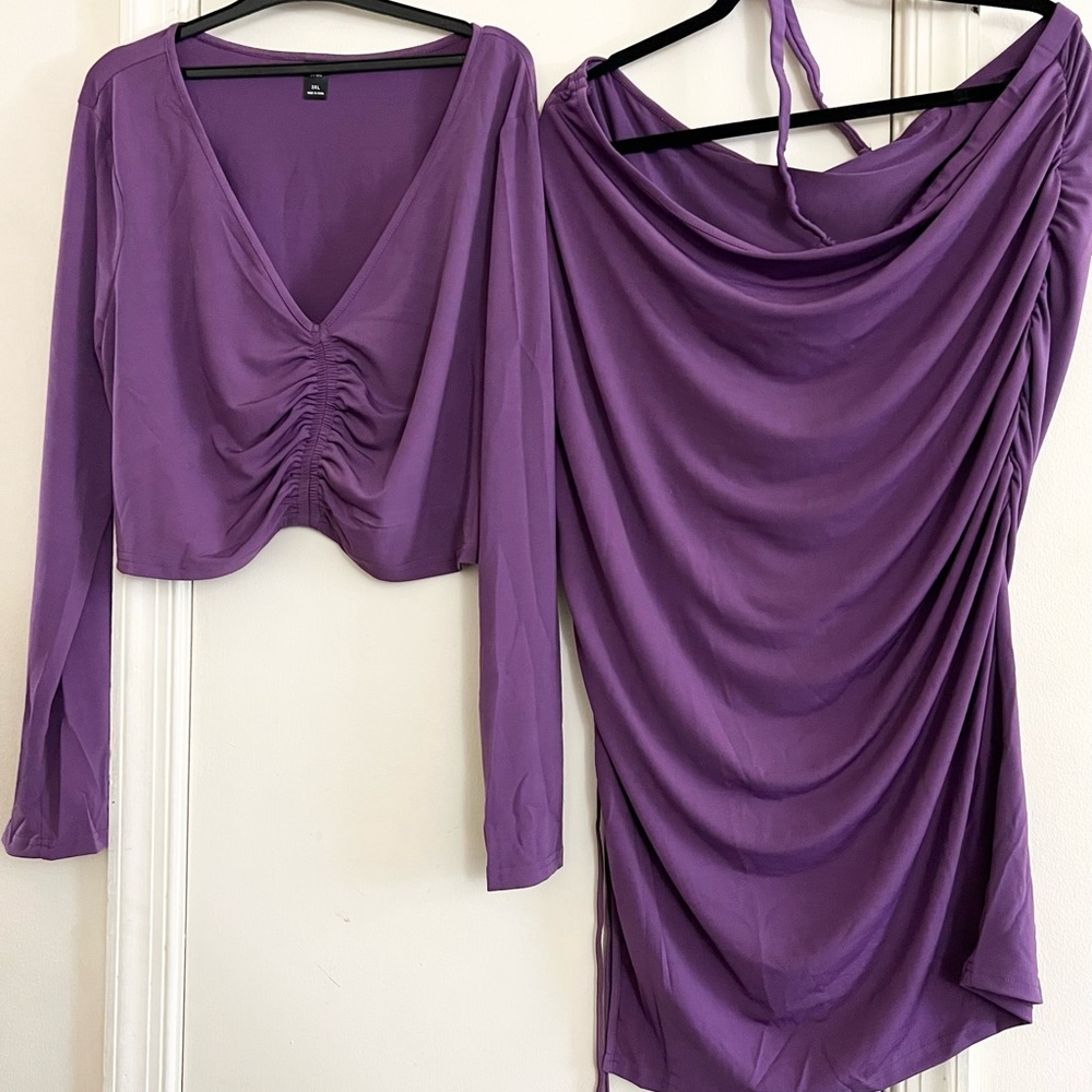 Plus Ruched Tee & Drawstring Split Thigh Cutout S… - image 5